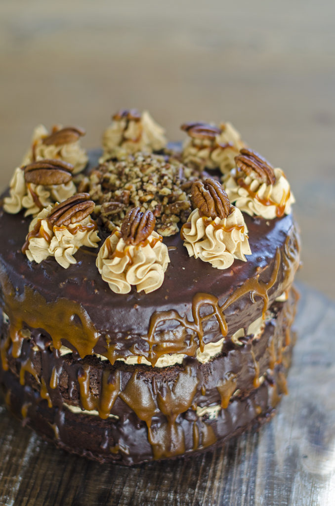 Chocolate Salted Caramel & Pecan Cake